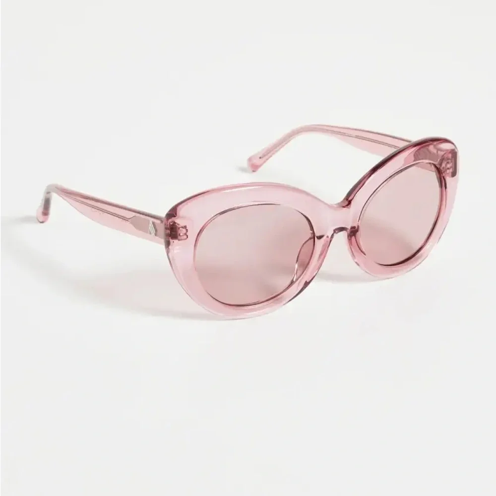 Linda Farrow Pink Oversized Round Sunglasses